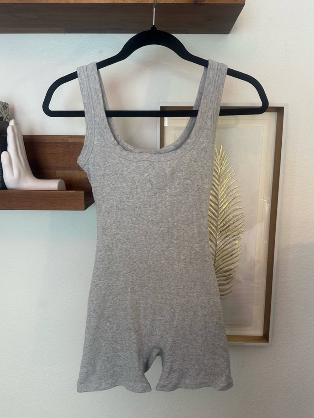 SKIMS Women Cotton Rib Onesie Gray Romper